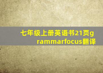 七年级上册英语书21页grammarfocus翻译