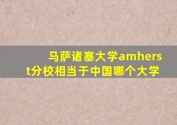 马萨诸塞大学amherst分校相当于中国哪个大学