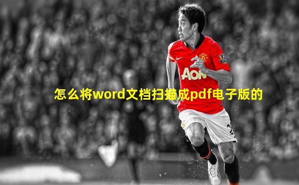 怎么将word文档扫描成pdf电子版的